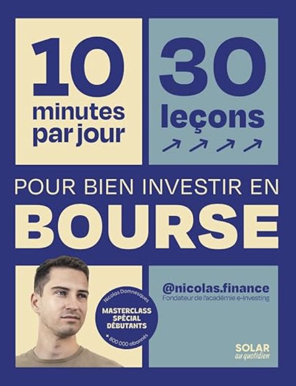 Book cover: 10 minutes par jour, 30 leçons pour bien investir en bourse